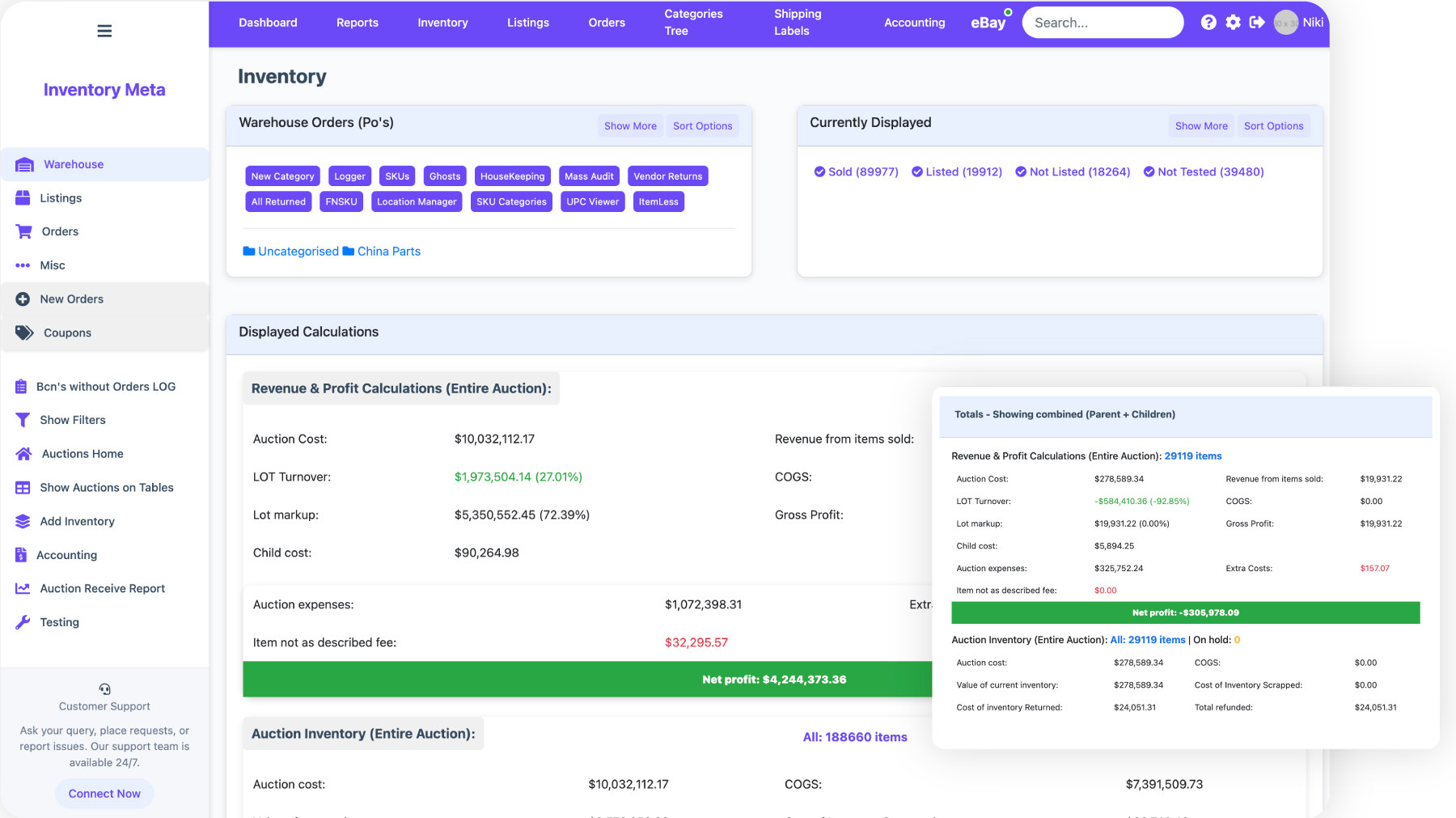 Inventory Dashboard Screenshot